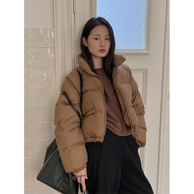 レディースカジュアルファッション ボリュームシルエット中綿ショート丈ダウンジャケット