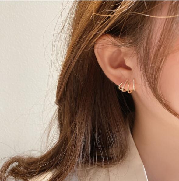 ピアスレディース 韓国風上品フープピアス 通勤お洒落レディース