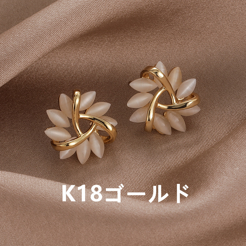 ピアスレディース 花モチーフ スタッドピアス 上品デザイン 立体リボン風
