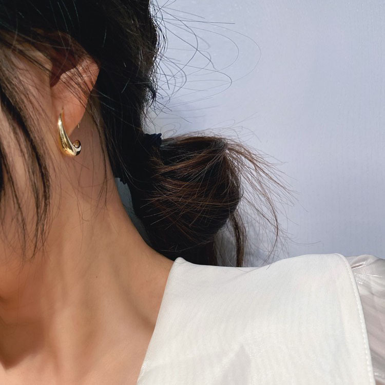 レディースピアス 流線型曲線美フックピアス