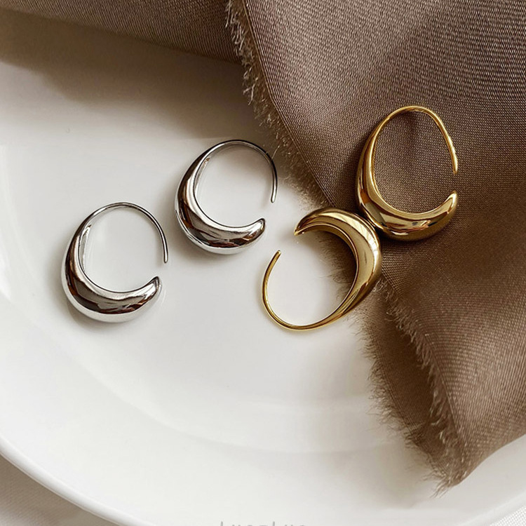 レディースピアス 流線型曲線美フックピアス