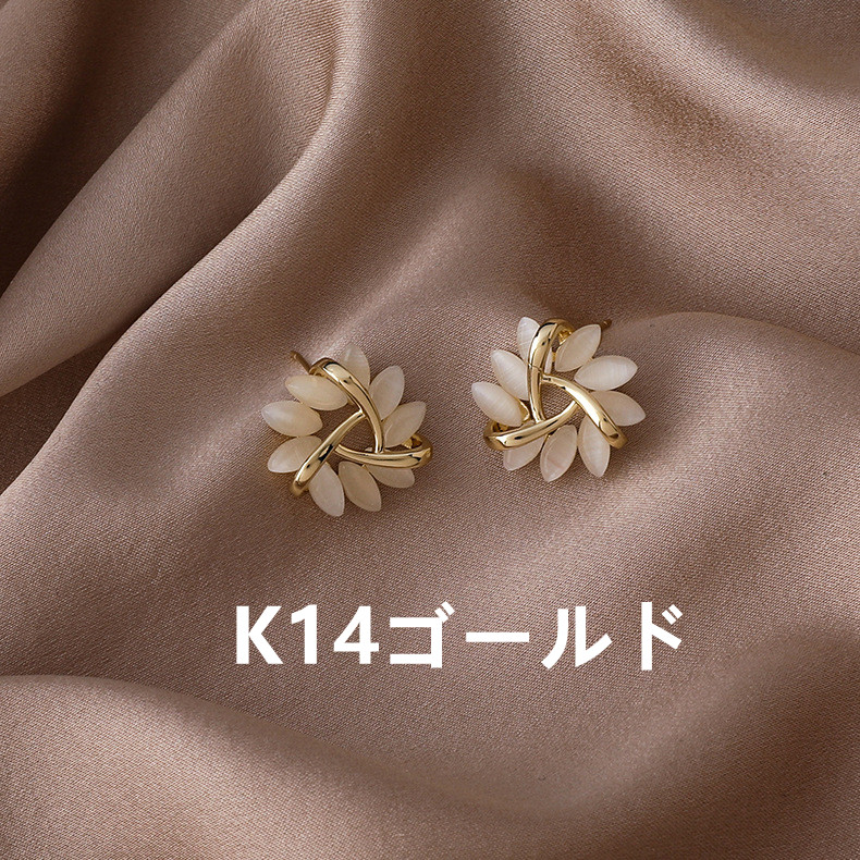 ピアスレディース 花モチーフ スタッドピアス 上品デザイン 立体リボン風