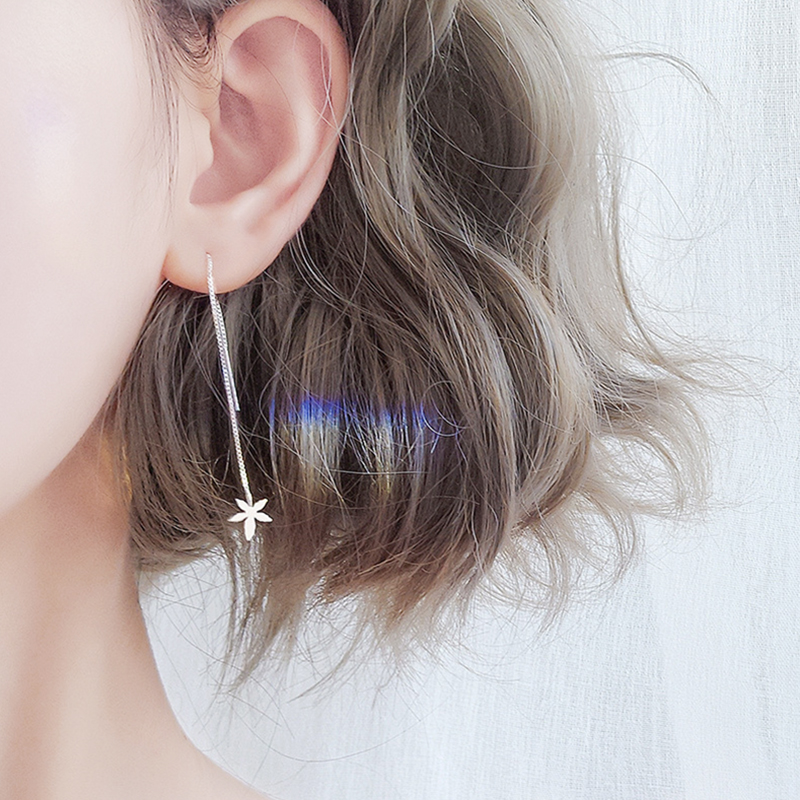 レディースピアス 星型モチーフ繊細チェーンピアス