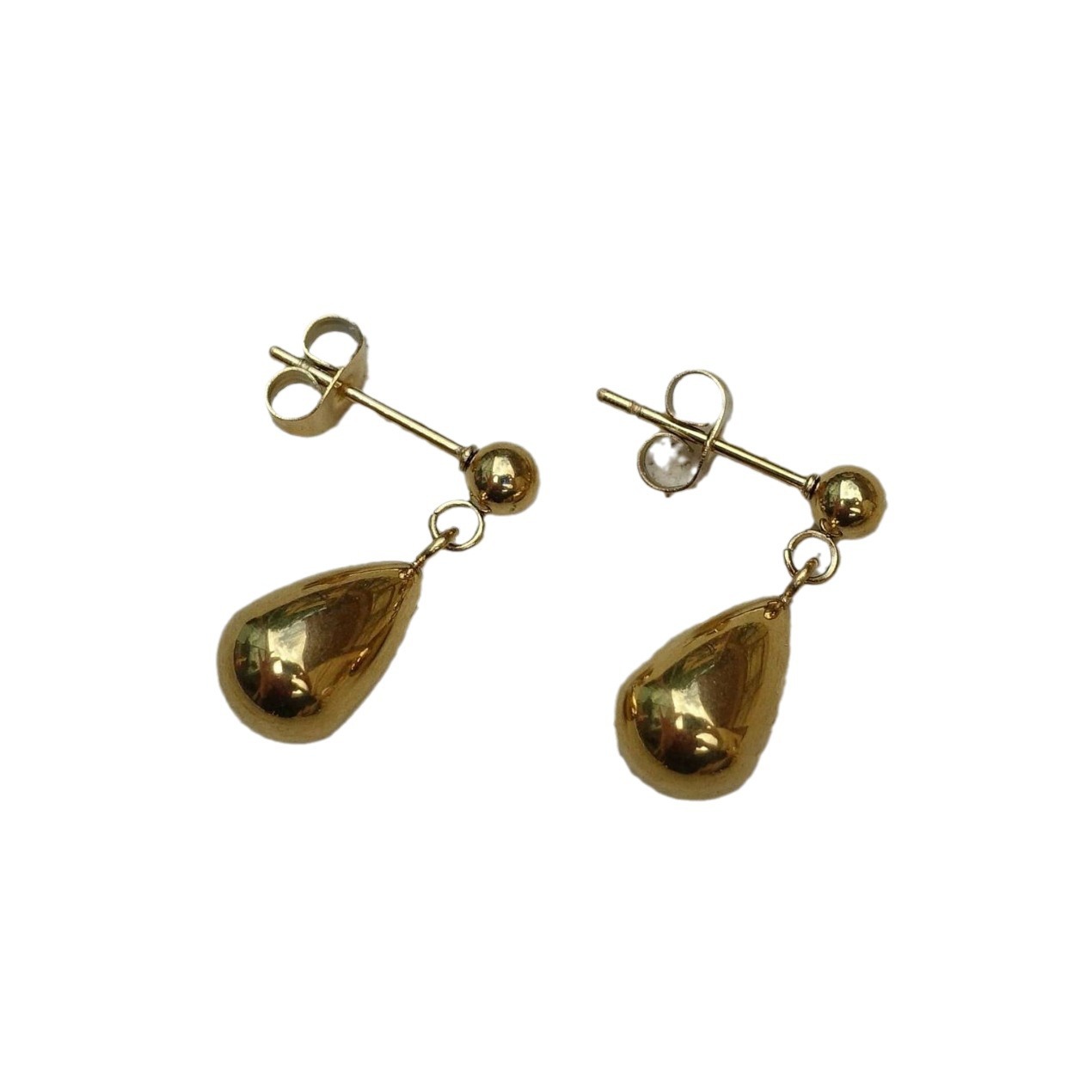 レディースピアス 雫型チャーム付きスタッドピアス