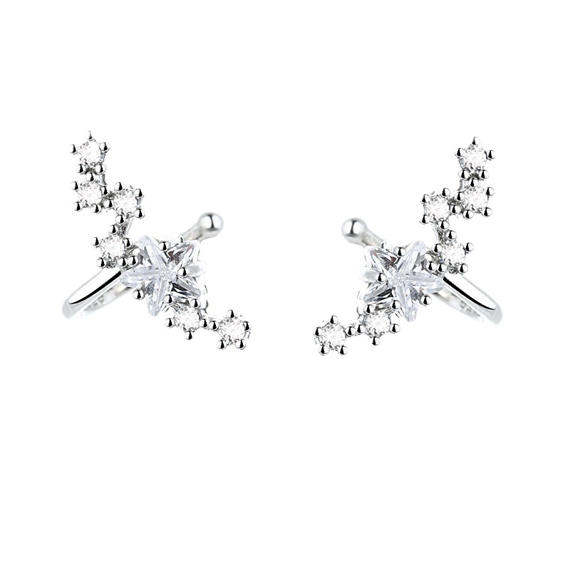 レディースピアス 華やか輝石の立体的な耳元装飾イヤーカフ