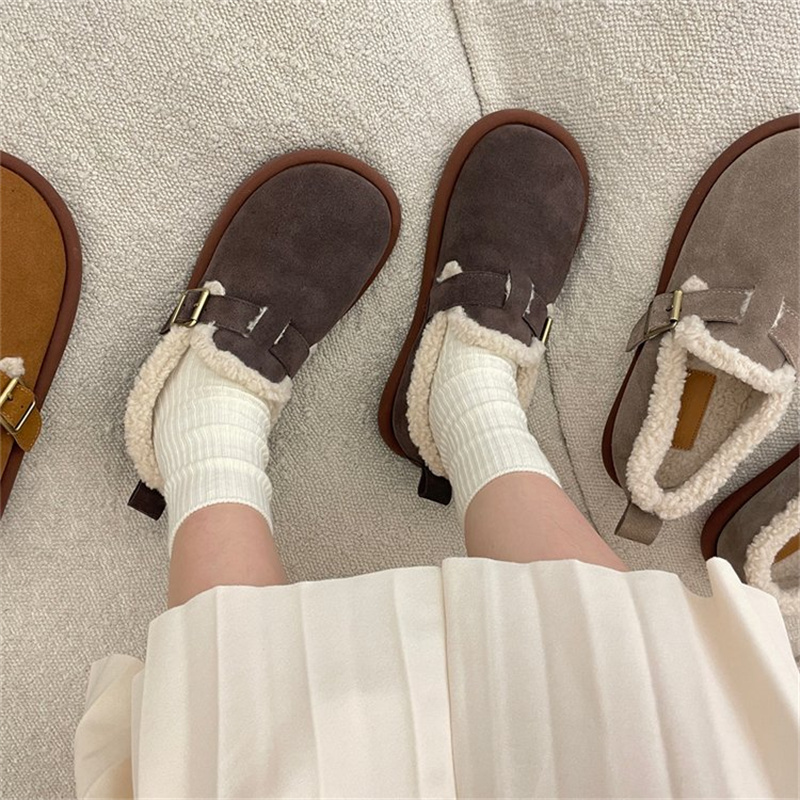 レディーススリッポン 幅広対応 裏起毛ふわふわ保温綿靴 おしゃれ防寒靴