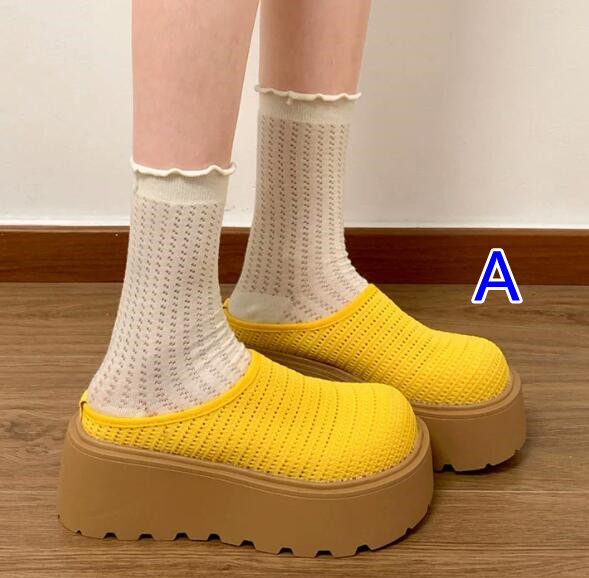 レディーススリッポン レディース厚底つっかけサンダル メッシュ編み軽量