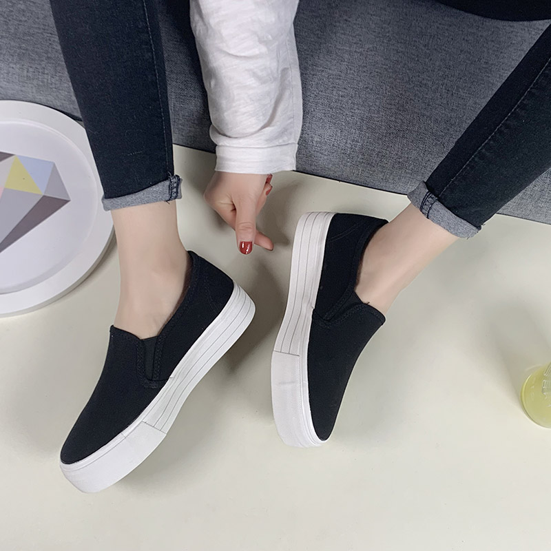 レディーススリッポン シンプル厚底スリッポン履き心地抜群カジュアルシューズ