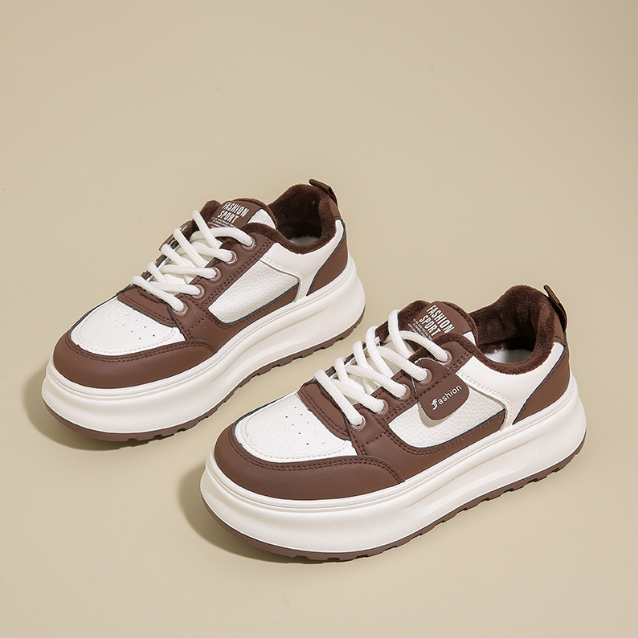 レディーススリッポン 新作女性用厚底紐靴 ボリューム底で美脚効果抜群