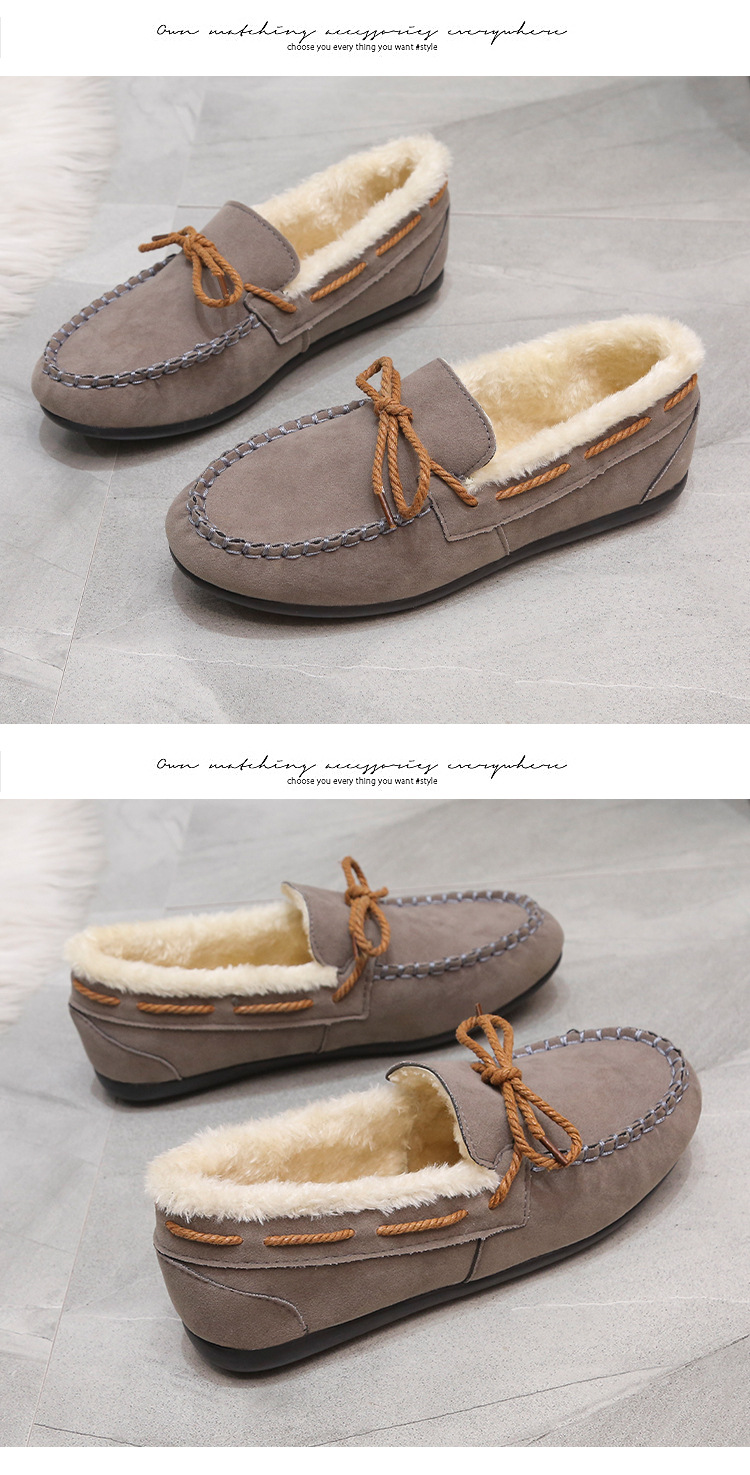 レディーススリッポン 幅広ふわふわファーローファー もこもこ暖かスリッポン