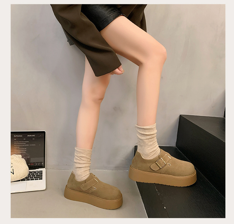 レディーススリッポン ベロア厚底スリッポン レディース韓国風