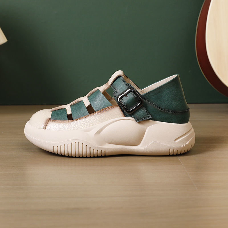 レディーススリッポン 厚底スポーツサンダル 脚長効果 履き方二通り対応