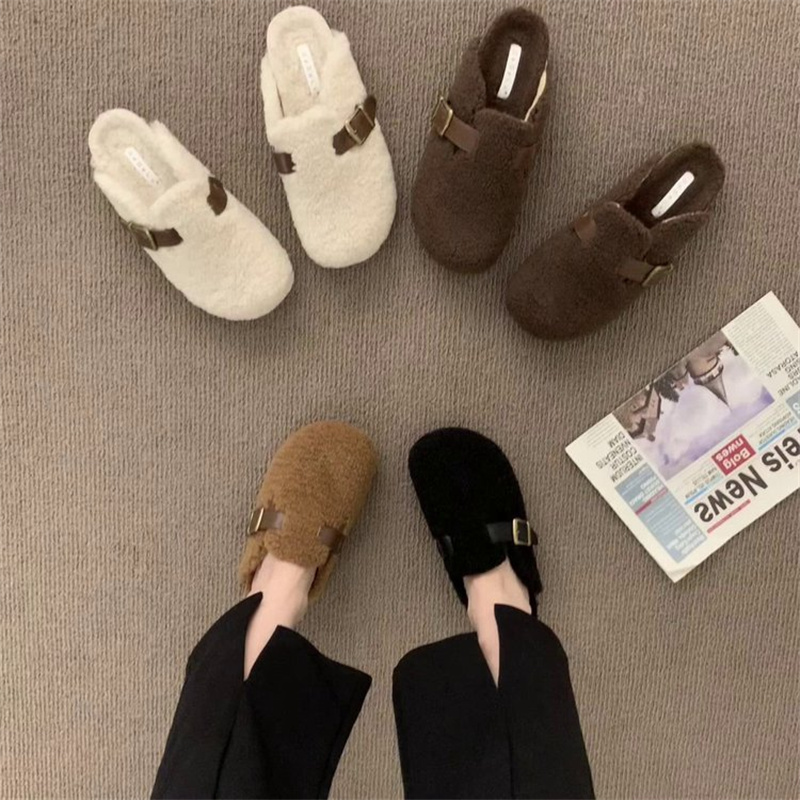レディーススリッポン 幅広対応 裏起毛ふわふわファースリッパ 秋冬新作