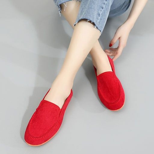 レディーススリッポン 軽量柔軟防滑底レディース幅広快適スリッポン