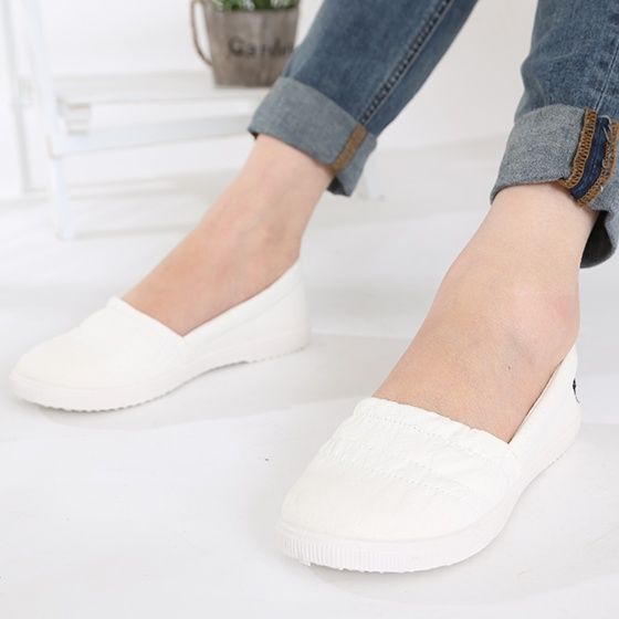 レディーススリッポン 幅広ゴムデザイン軽量レディーススリッポン