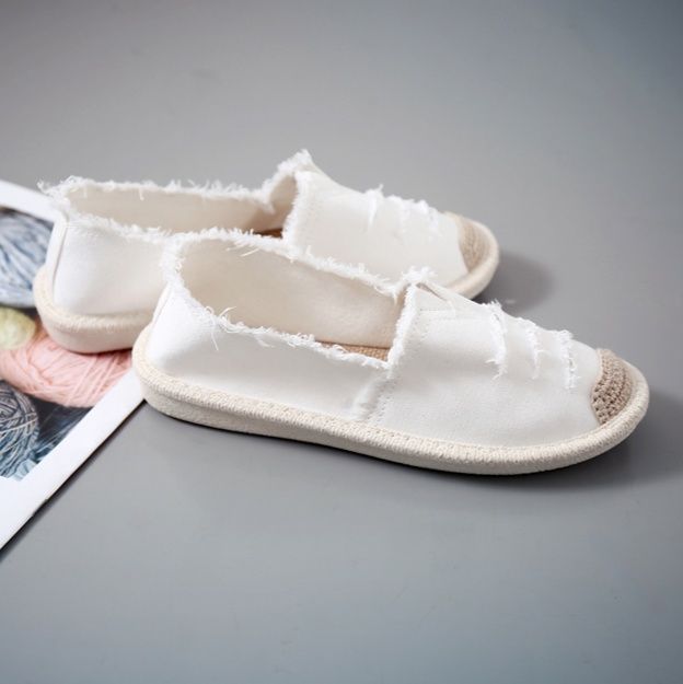 レディーススリッポン ダメージ加工キャンバス地レディーススリッポン