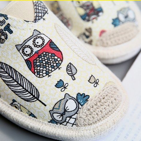 レディーススリッポン 森の仲間達刺繍デザイン幅広レディーススリッポン