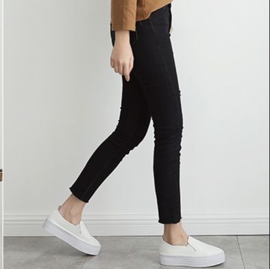 レディーススリッポン シンプルデザイン厚底レディーススリッポン