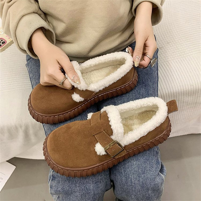 レディーススリッポン 幅広対応 裏起毛ふわふわ綿靴 おしゃれ暖かシューズ