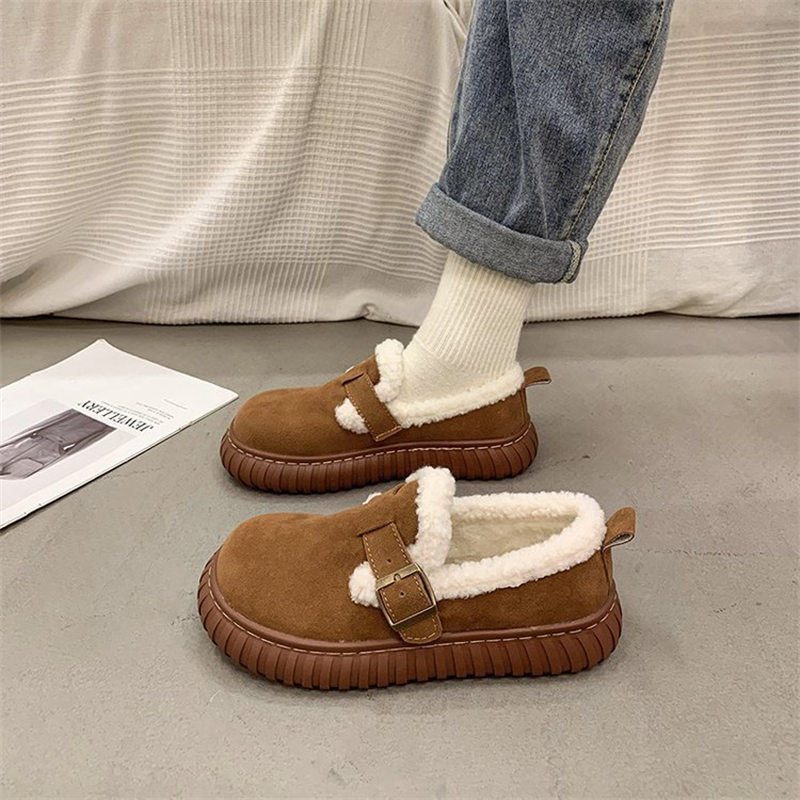 レディーススリッポン 幅広対応 裏起毛ふわふわ綿靴 おしゃれ暖かシューズ