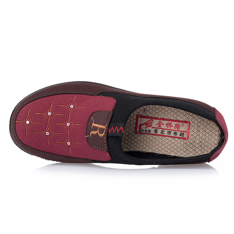レディーススリッポン 老北京布鞋風格厚底レディーススリッポン