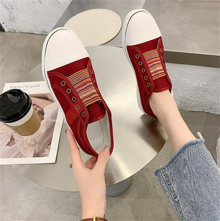 レディーススリッポン 防水ステッチング丸先カジュアル学生スリッポン