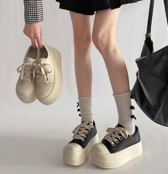 レディーススリッポン 厚底レディース靴 帆布スニーカー ウェッジソール