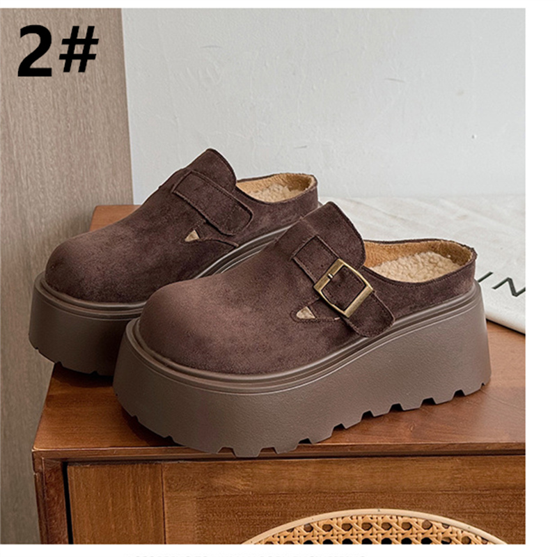 レディーススリッポン 幅広対応 裏起毛厚底スリッポン ベロア調レディースシューズ