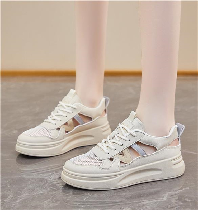 レディーススリッポン 学生向け厚底メッシュスニーカー 通気性抜群カジュアルシューズ
