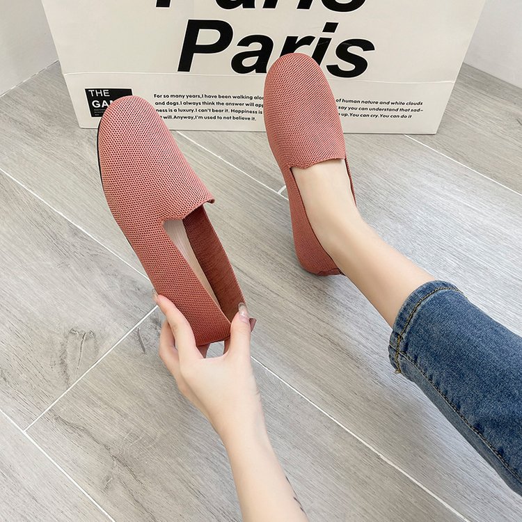 レディーススリッポン 幅広レディースパンプス やわらか軽量平底靴 滑り止め歩きやすい