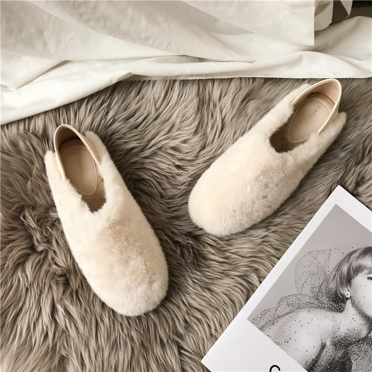 レディーススリッポン 幅広裏起毛スリッポン厚底暖かレディース靴