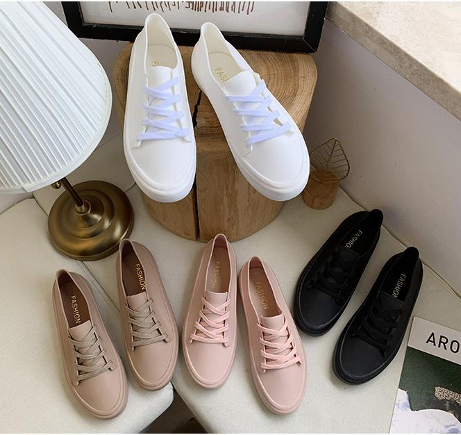 防水レディーススリッポン 滑りにくい晴雨兼用雨靴