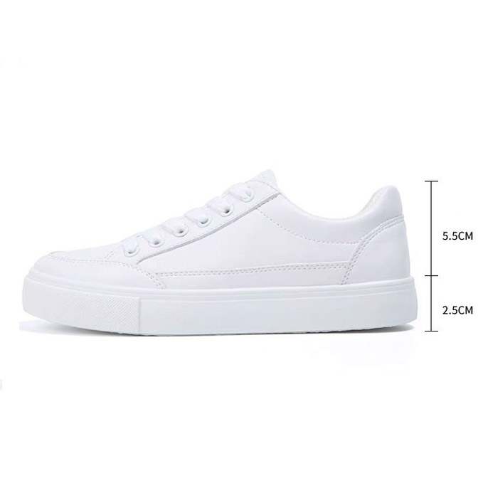 レディーススリッポン 厚底基本スニーカー 美脚効果 白 デイリー靴