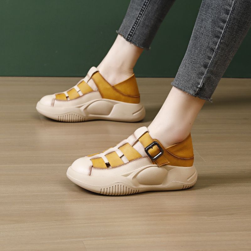 レディーススリッポン 厚底スポーツサンダル 脚長効果 履き方二通り対応