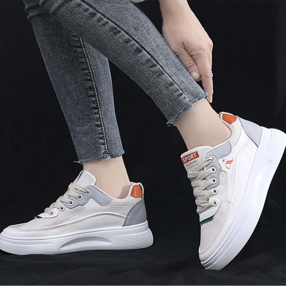 レディーススリッポン 厚底配色スニーカー レディース美脚ローカット靴