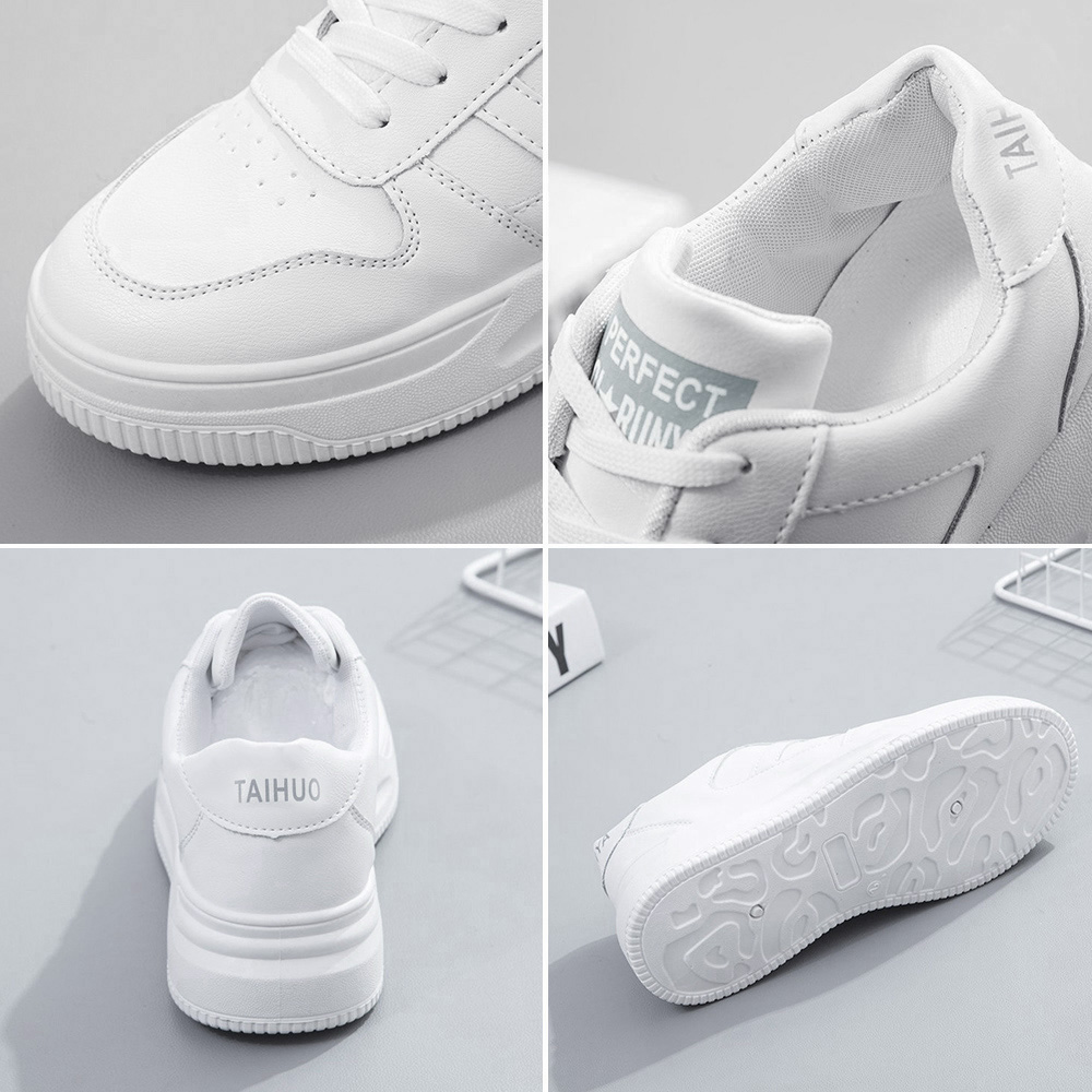 レディーススリッポン 厚底ローカット白スニーカー レディース韓国風