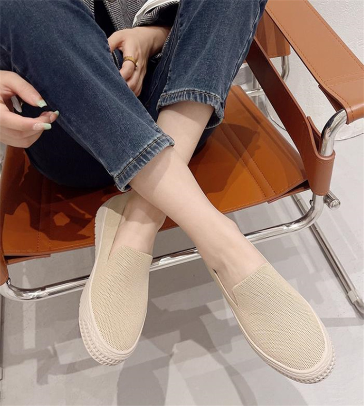 レディーススリッポン 厚底フラット楽ちんペダル靴レディース