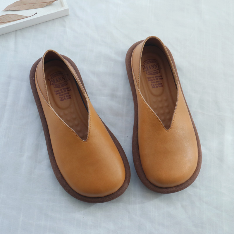 レディーススリッポン 本革仕様ゆったり設計レディーススリッポン