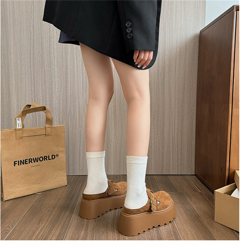 レディーススリッポン 幅広対応 裏起毛厚底スリッポン ベロア調レディースシューズ