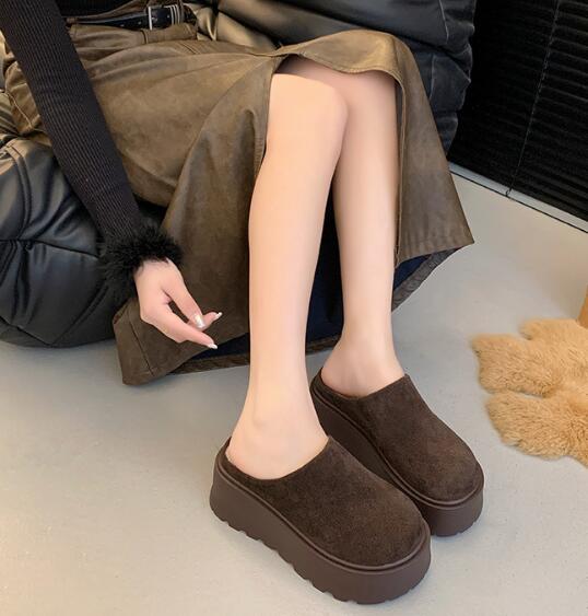 レディーススリッポン 裏ボア厚底スリッポン保温靴3色展開