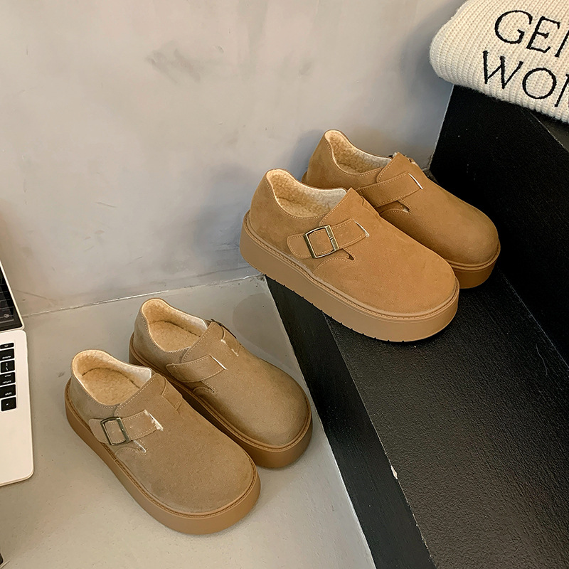 レディーススリッポン ベロア厚底スリッポン レディース韓国風