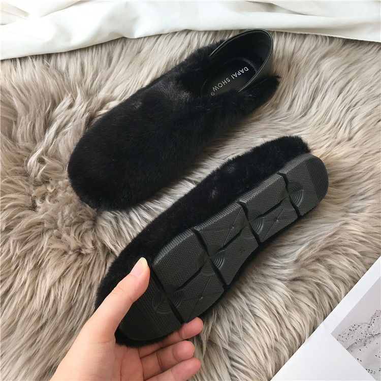 レディーススリッポン 幅広裏起毛スリッポン厚底暖かレディース靴