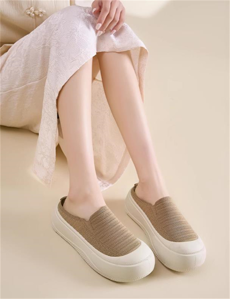 レディーススリッポン 2025新作 厚底スリッポン 軽量通気性 夏用サンダル