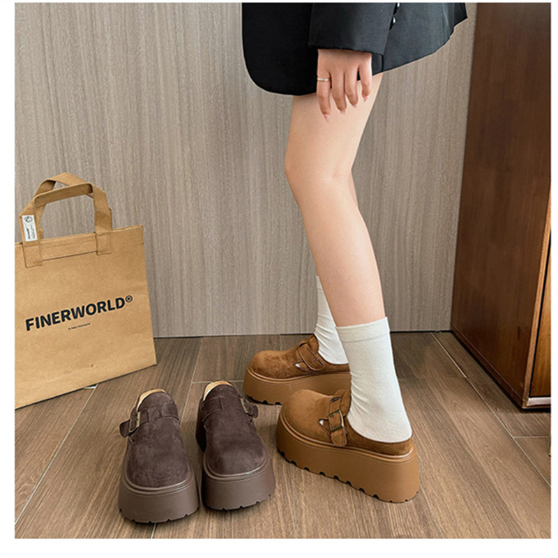 レディーススリッポン 幅広対応 裏起毛厚底スリッポン ベロア調レディースシューズ