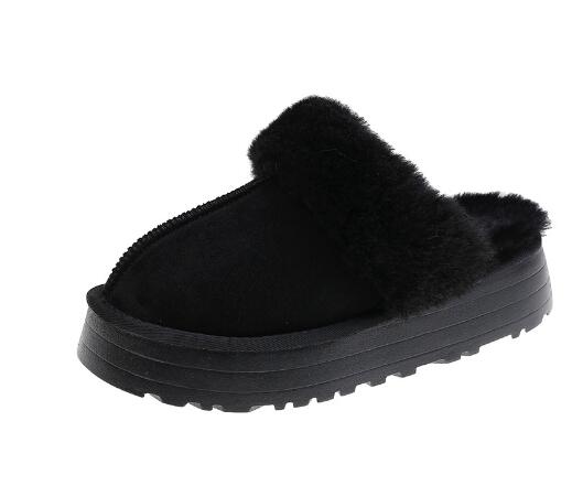 レディーススリッポン レディース厚底保温サンダル ふわふわもこもこ冬用外履き