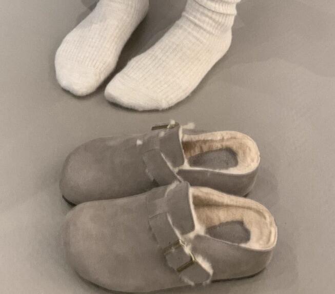 レディーススリッポン 幅広ボア裏起毛スリッポン レディース靴