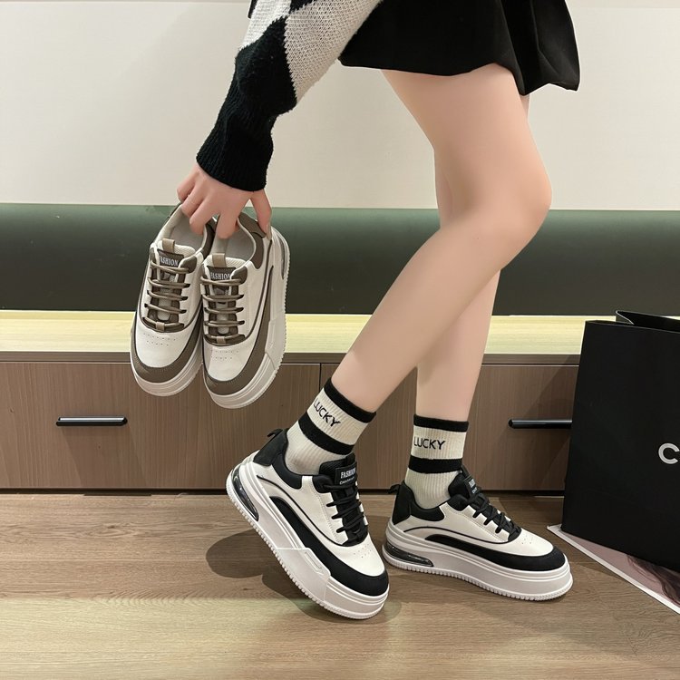 レディーススリッポン レディース厚底運動靴 通気性抜群 弾力ソール 紐靴