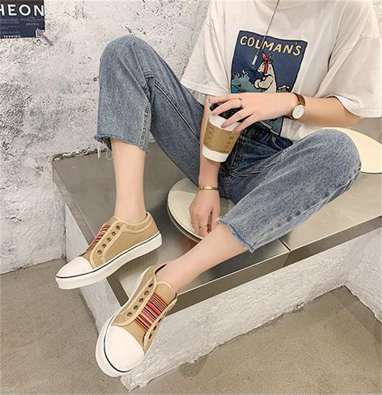 レディーススリッポン 防水ステッチング丸先カジュアル学生スリッポン