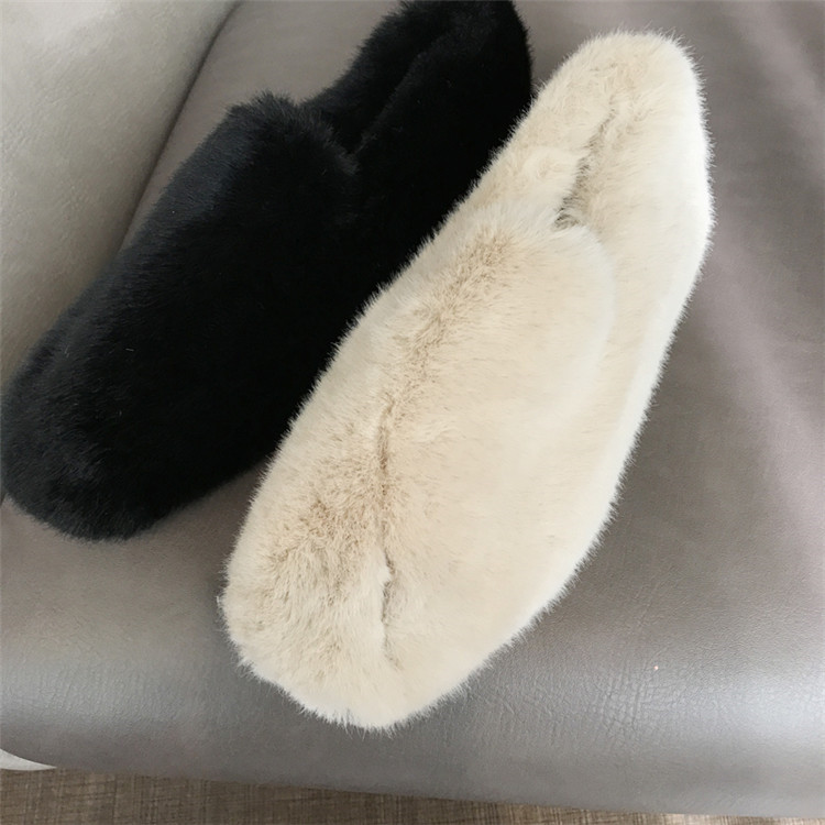 レディーススリッポン レディース裏起毛厚底ファー靴暖かい冬用綿靴