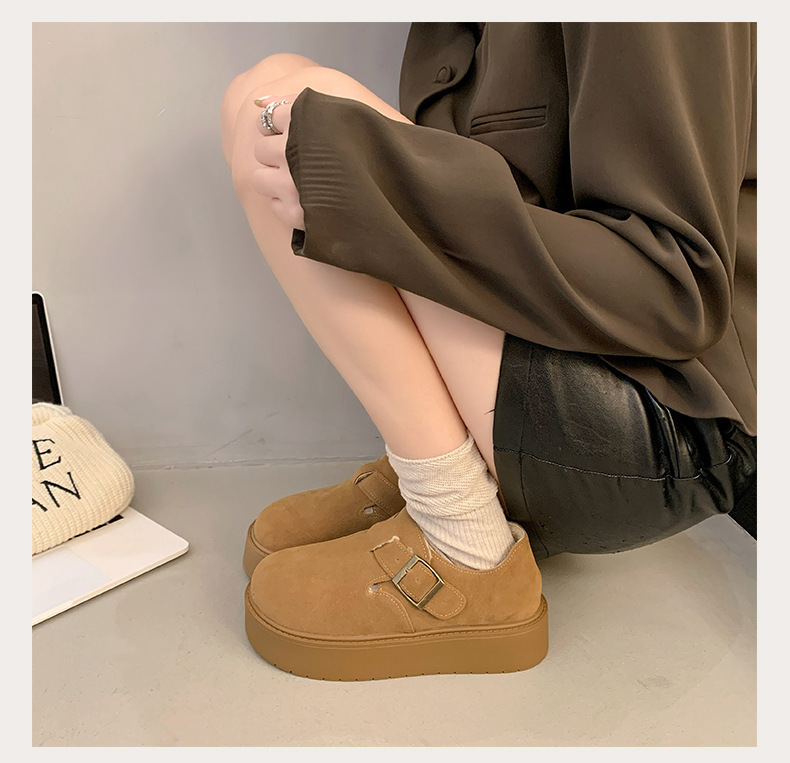 レディーススリッポン ベロア厚底スリッポン レディース韓国風